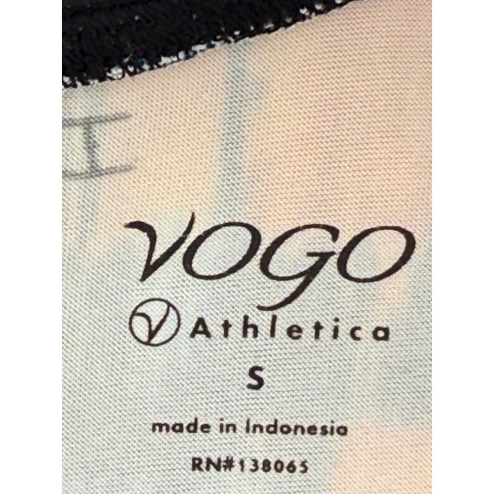 Vogo Athletica Womens Abstract Print Activewear Tee‎ Mesh Back Orange Pink Sz S - Picture 7 of 8